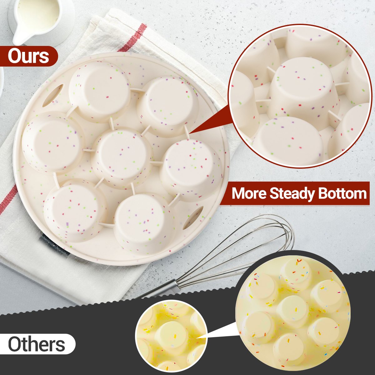 For air fryer thicken silicone 7 cups muffin pan easy release silicone muffin tray baking cake pan mold