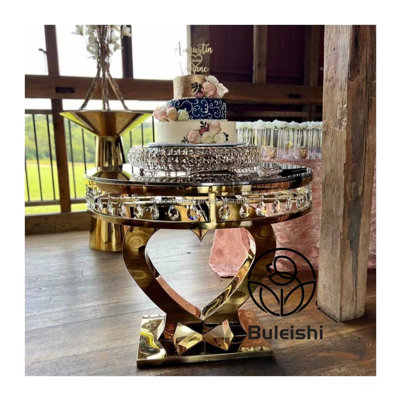 Event Party Decoration Gold Plinth Set Stand Cake Flowers Decoration Tables Stand Cylinder Stand Wedding tables