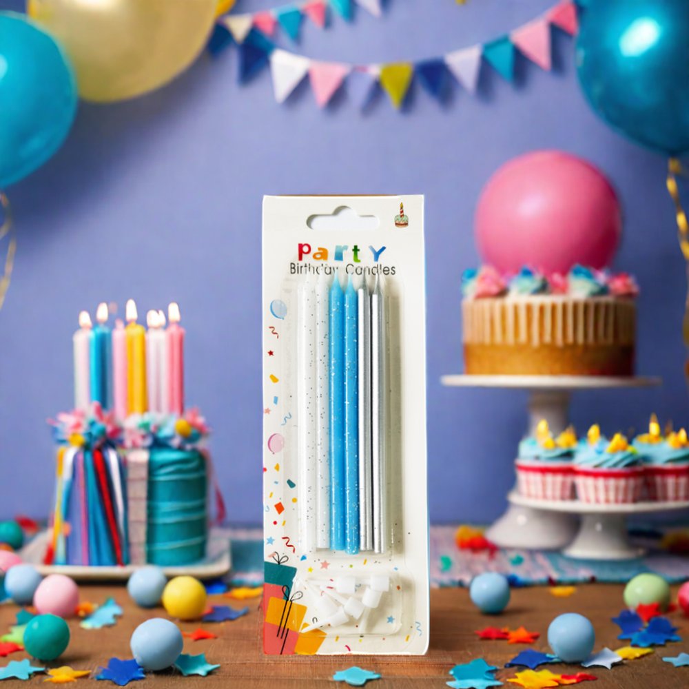 Wholesale Birthday Cake Baking Packaging Slender Party Candle Long Rod Golden Thread Pencil Birthday Candles