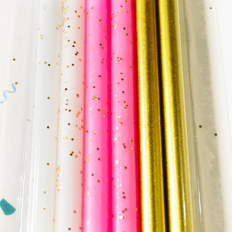 Wholesale Birthday Cake Baking Packaging Slender Party Candle Long Rod Golden Thread Pencil Birthday Candles