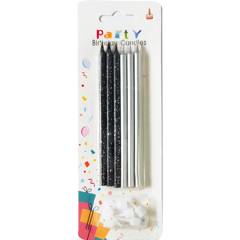 Wholesale Birthday Cake Baking Packaging Slender Party Candle Long Rod Golden Thread Pencil Birthday Candles