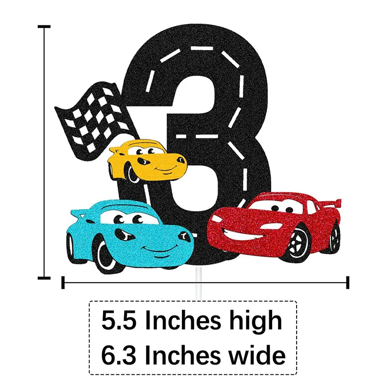 Cartoon Lightning Car Theme Birthday Cake Topper Car Racing Boy Birthday Baby Shower Cake Decoration Supplies