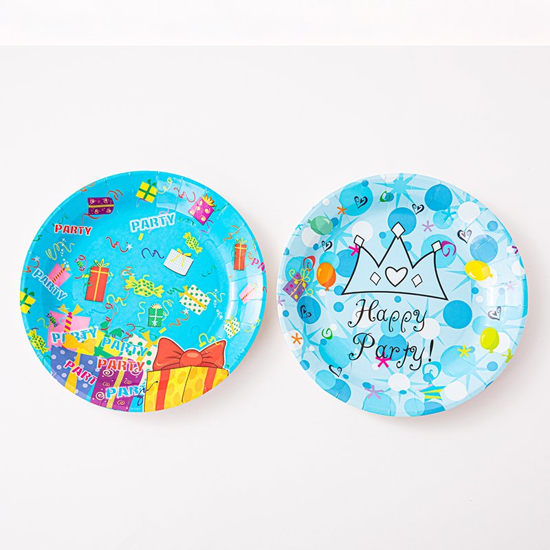 Disposable Paper Birthday Cake Cocktail Dessert Paper Plates Biodegradable Party Plates For Kids Children's Party Paper Plate