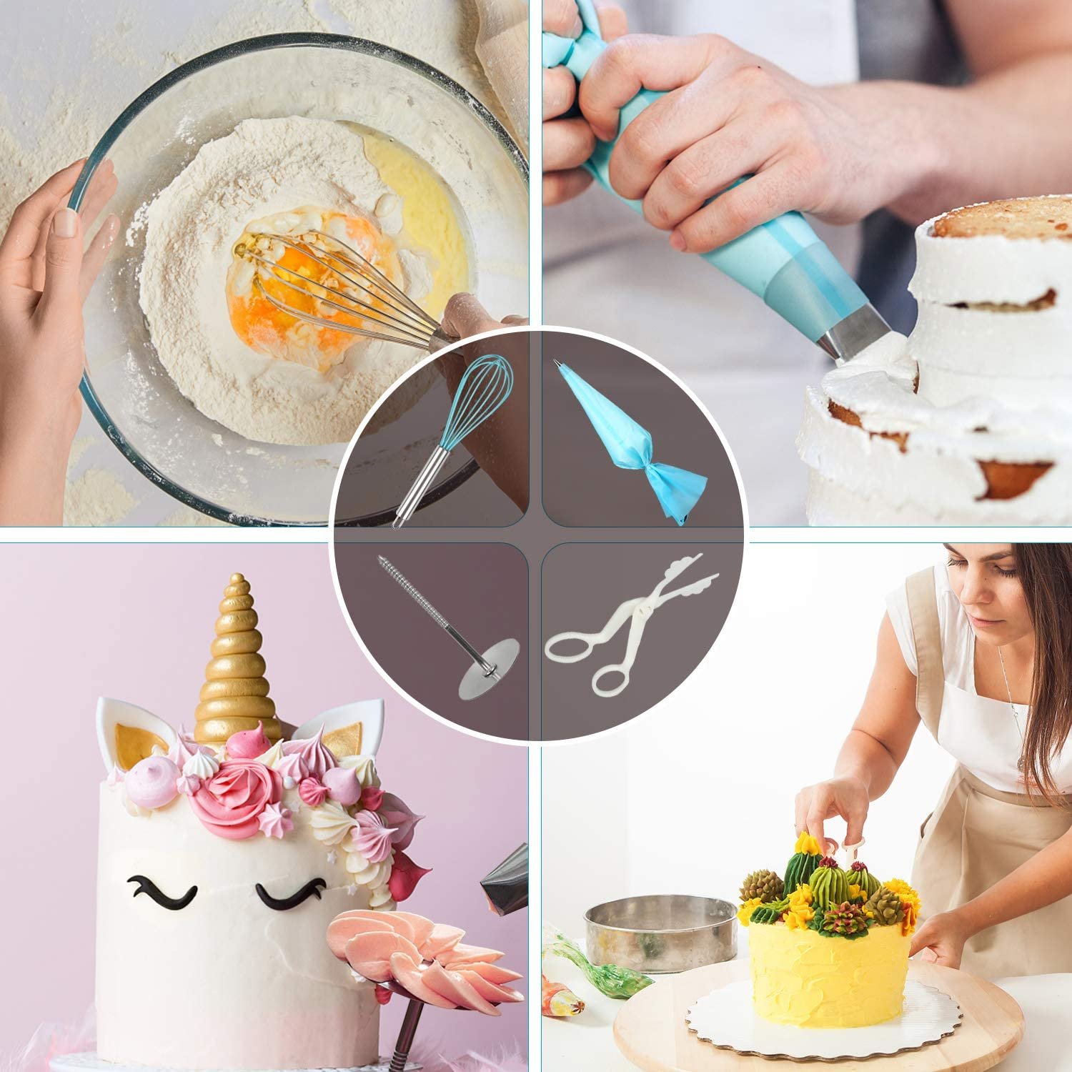Hot Sale 220 PCS Pastry Baking Cake Decorating Supplies Set Kit for Beginners Cake Lovers