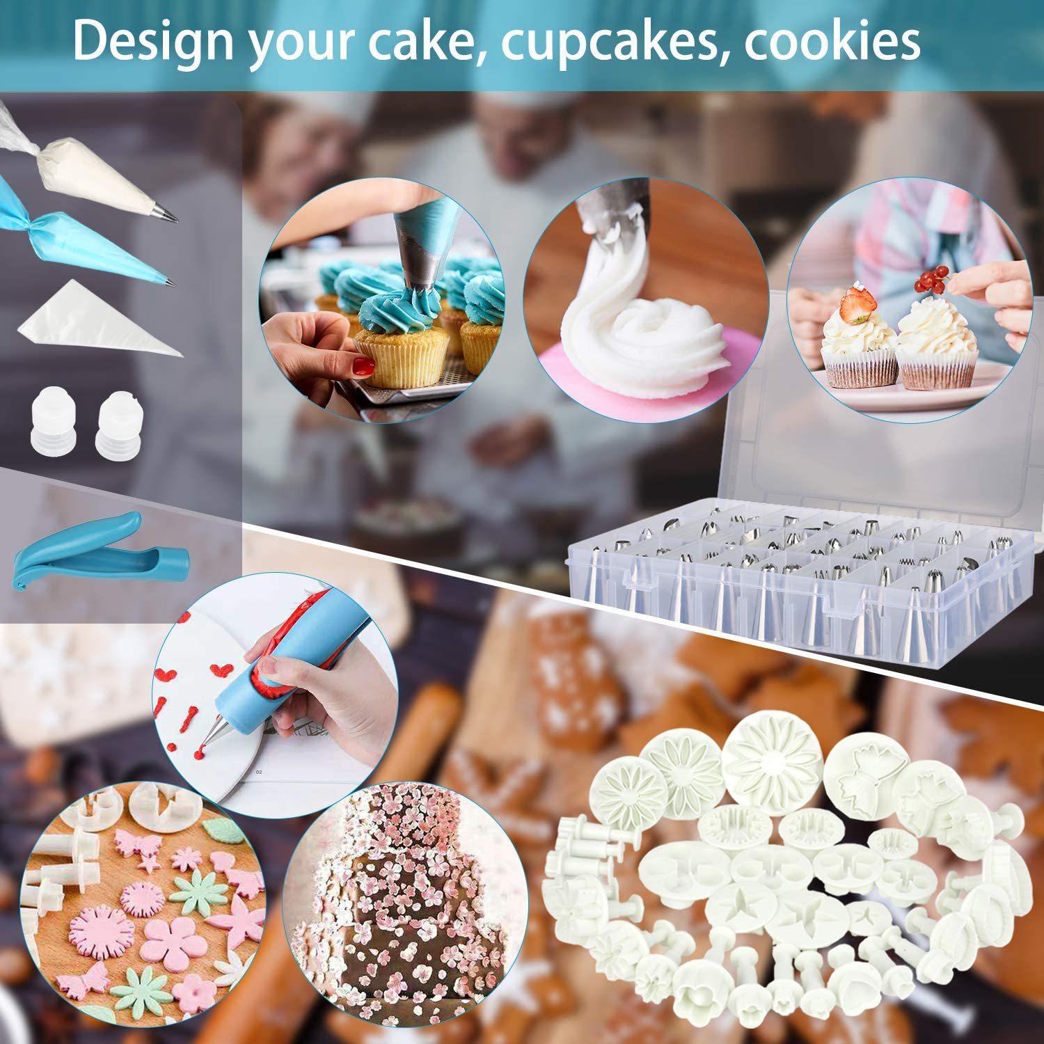 Hot Sale 220 PCS Pastry Baking Cake Decorating Supplies Set Kit for Beginners Cake Lovers