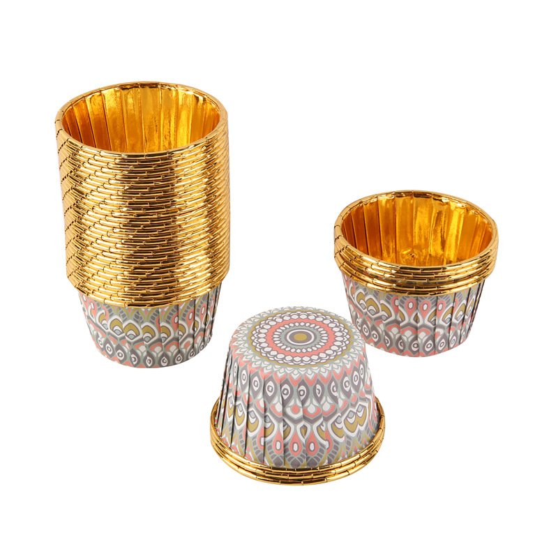 boho style Round Baking paper Cup - Disposable Thickened baking paper cup Baking Supplies for Wedding Birthday and Party