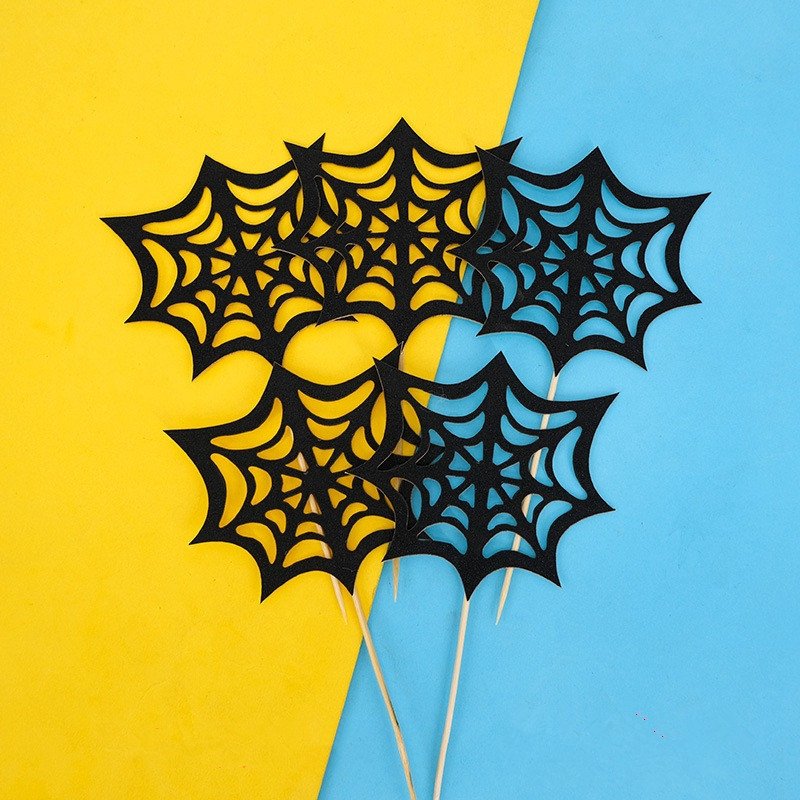 3pcs/5pcs Spiderman Cake Toppers Set Happy Halloween Cake Decoration Paper Spider Web Cake Topper Kids Birthday Party Decoration