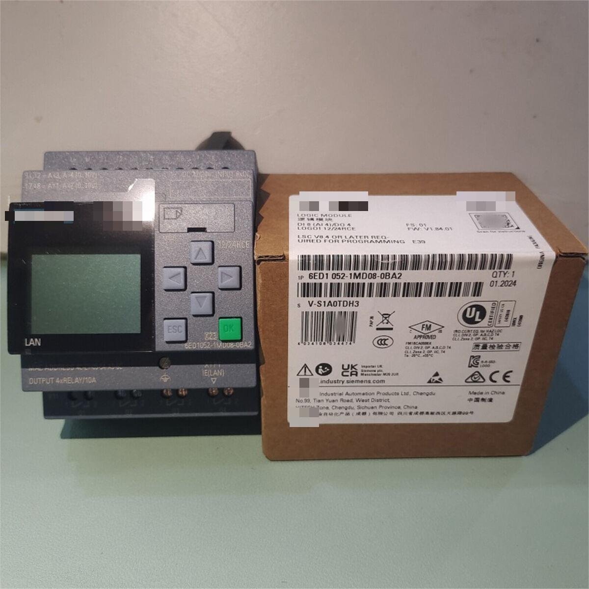 Original New 6ED1052-1MD08-0BA2 LOGO! 8 Logic Module 12/24V DC 8 DI/4 DO 3.7" Display Stock In Warehouse
