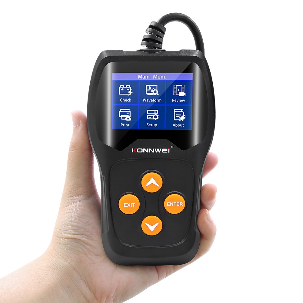 KONNWEI KW600 12v Digital Color Screen Auto Battery Analyzer Auto Diagnostic Tester Tool Supports Multi-languages