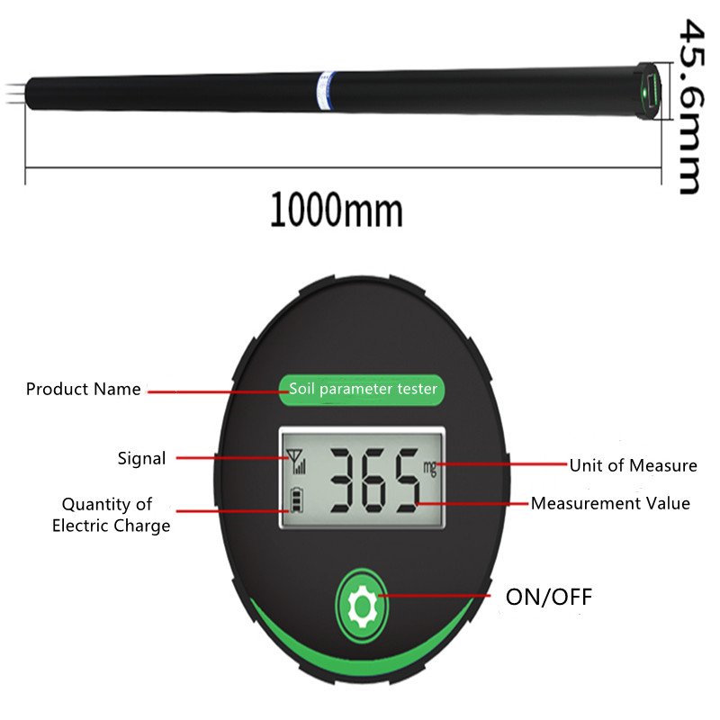 1 METER INSTANT READING SOIL MOISTURE PH ELECTRICAL CONDUCTIVITY SOIL METER