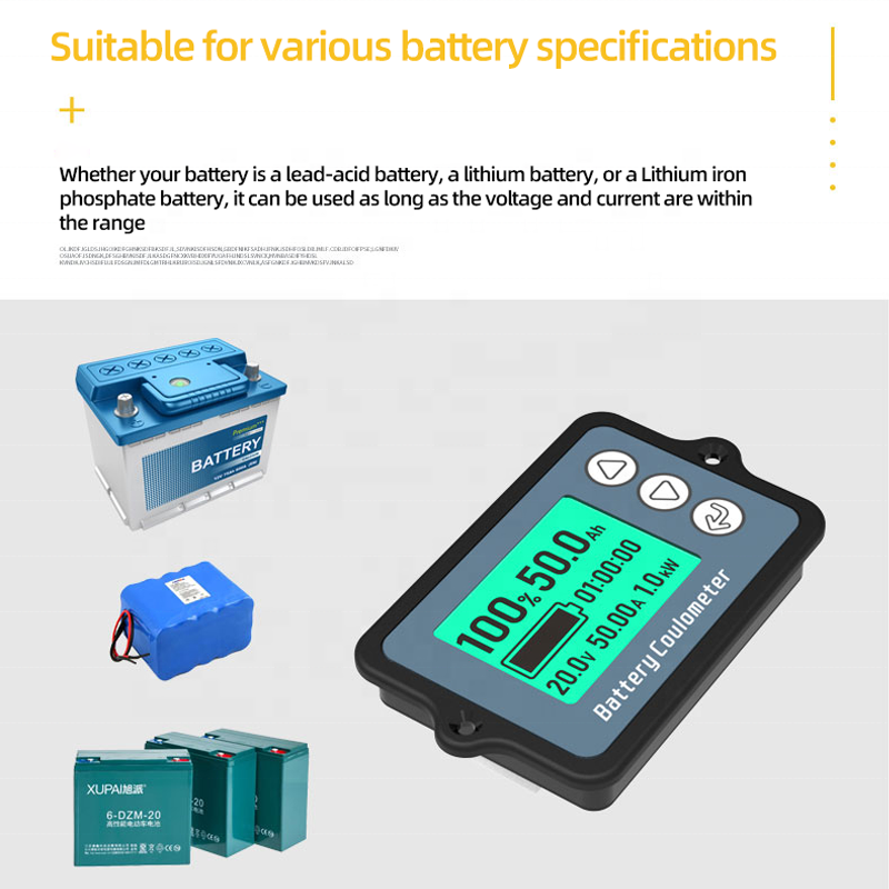 DC8-120V 50A Battery Voltmeter Capacity Indicator Power Charge Battery Monitor Tester Battery Capacity Tester