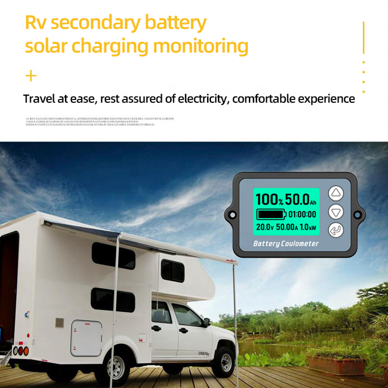 DC8-120V 50A Battery Voltmeter Capacity Indicator Power Charge Battery Monitor Tester Battery Capacity Tester