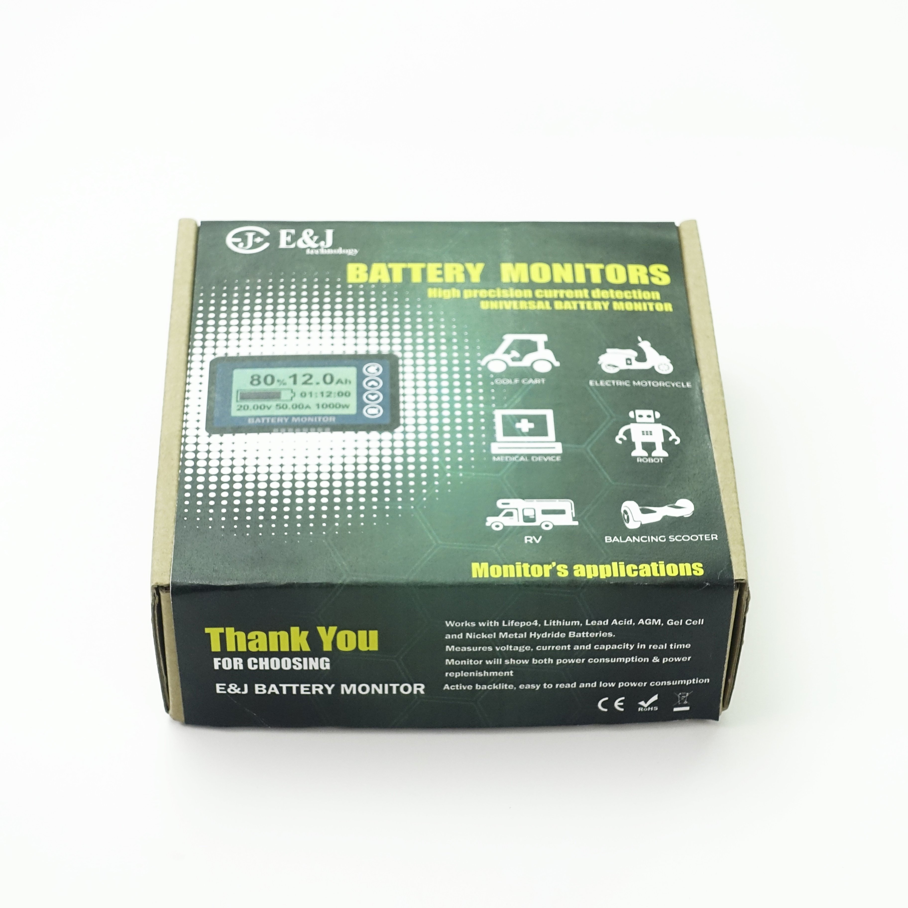 High accuracy battery tester EJ-BC16 lcd meter LiFePO4 SLA battery tester battery level indicator monitor