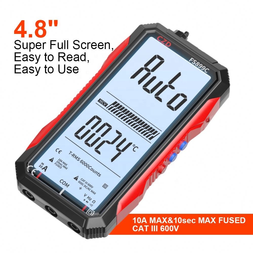 CZD-FS899C Super Full Screen Rechargeable 6000 Counts Auto Range Digital Professional Multimeter Easy to Read Easy to Operate