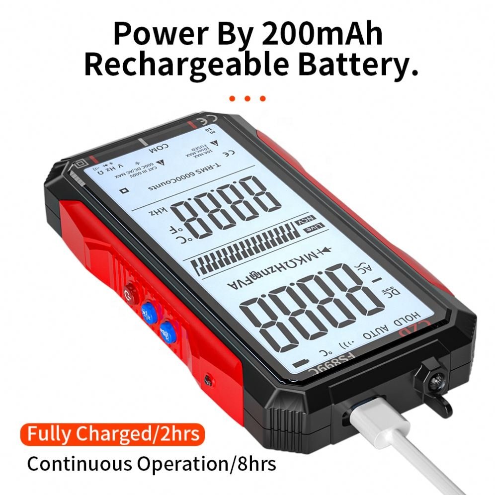 CZD-FS899C Super Full Screen Rechargeable 6000 Counts Auto Range Digital Professional Multimeter Easy to Read Easy to Operate