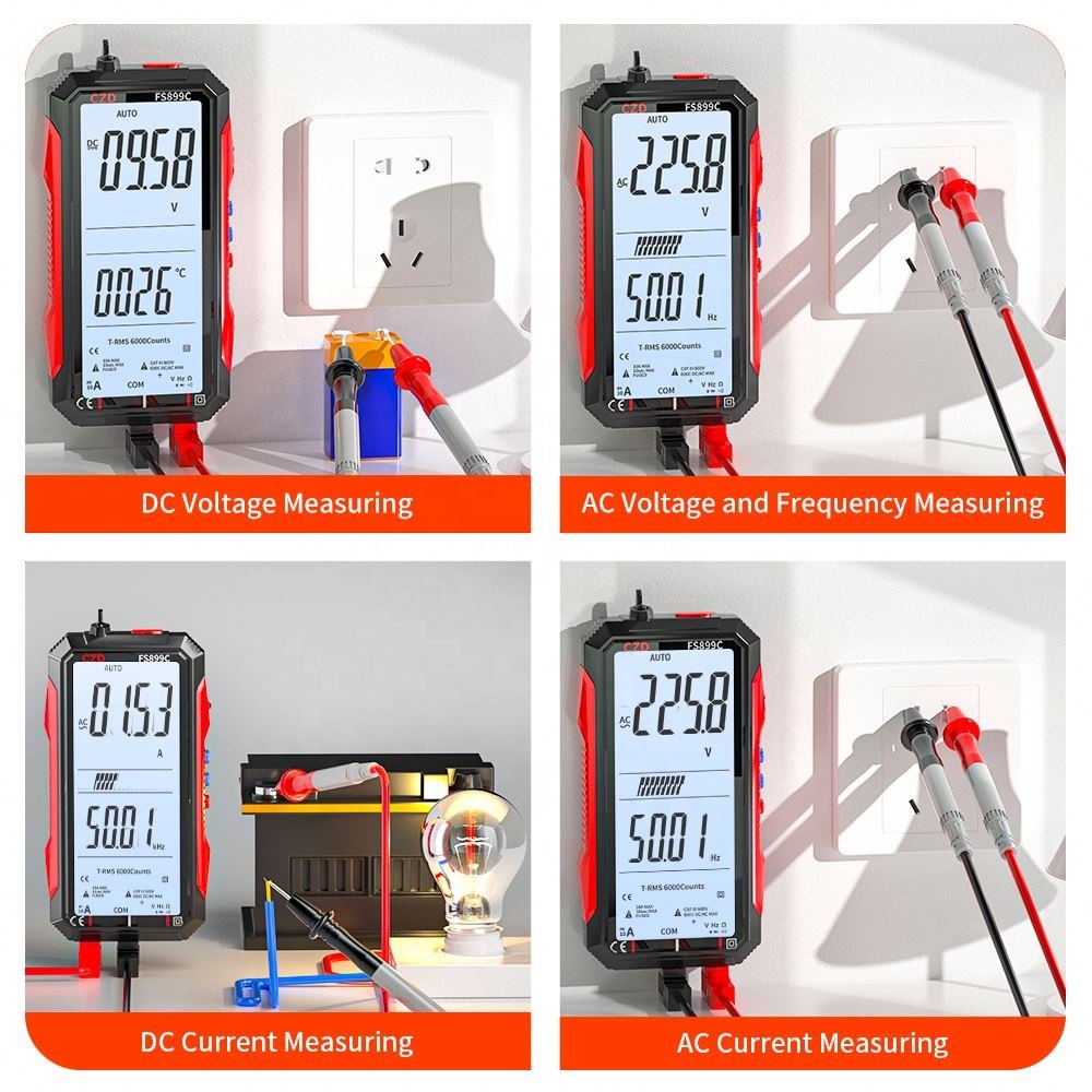 CZD-FS899C Super Full Screen Rechargeable 6000 Counts Auto Range Digital Professional Multimeter Easy to Read Easy to Operate