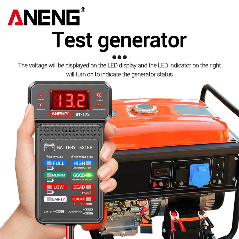 ANENG BT-172 12V Multifunctional Battery Testers LED Reverse Display Screen Auto Repair Industry Electrician Tester Tools