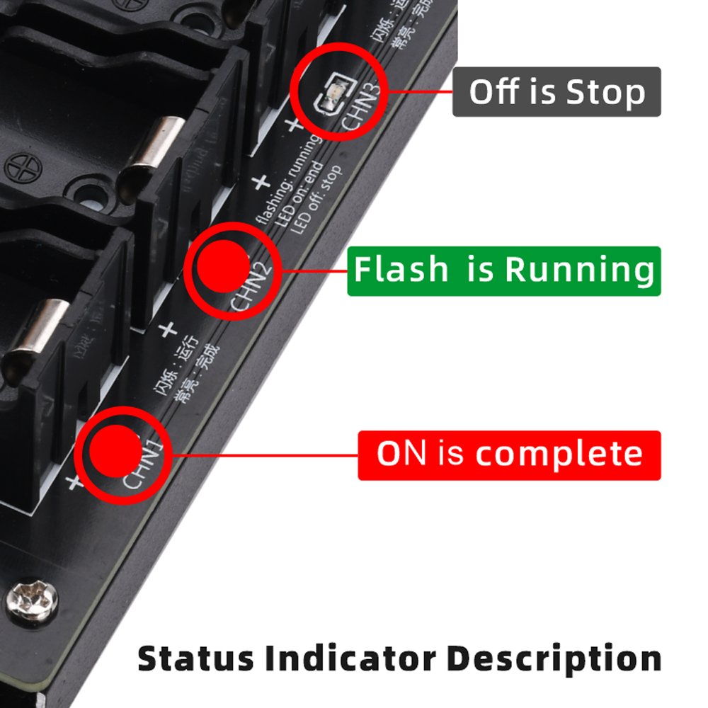 8 channel 18650 Battery Capacity Resistance Tester Automatic Charge or Discharge Module 2.4 inch Colour Screen Display