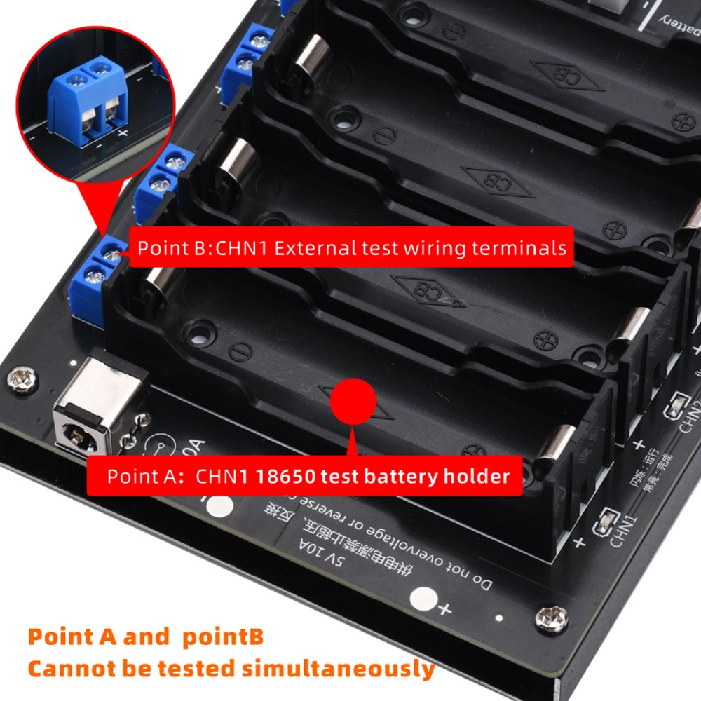8 channel 18650 Battery Capacity Resistance Tester Automatic Charge or Discharge Module 2.4 inch Colour Screen Display
