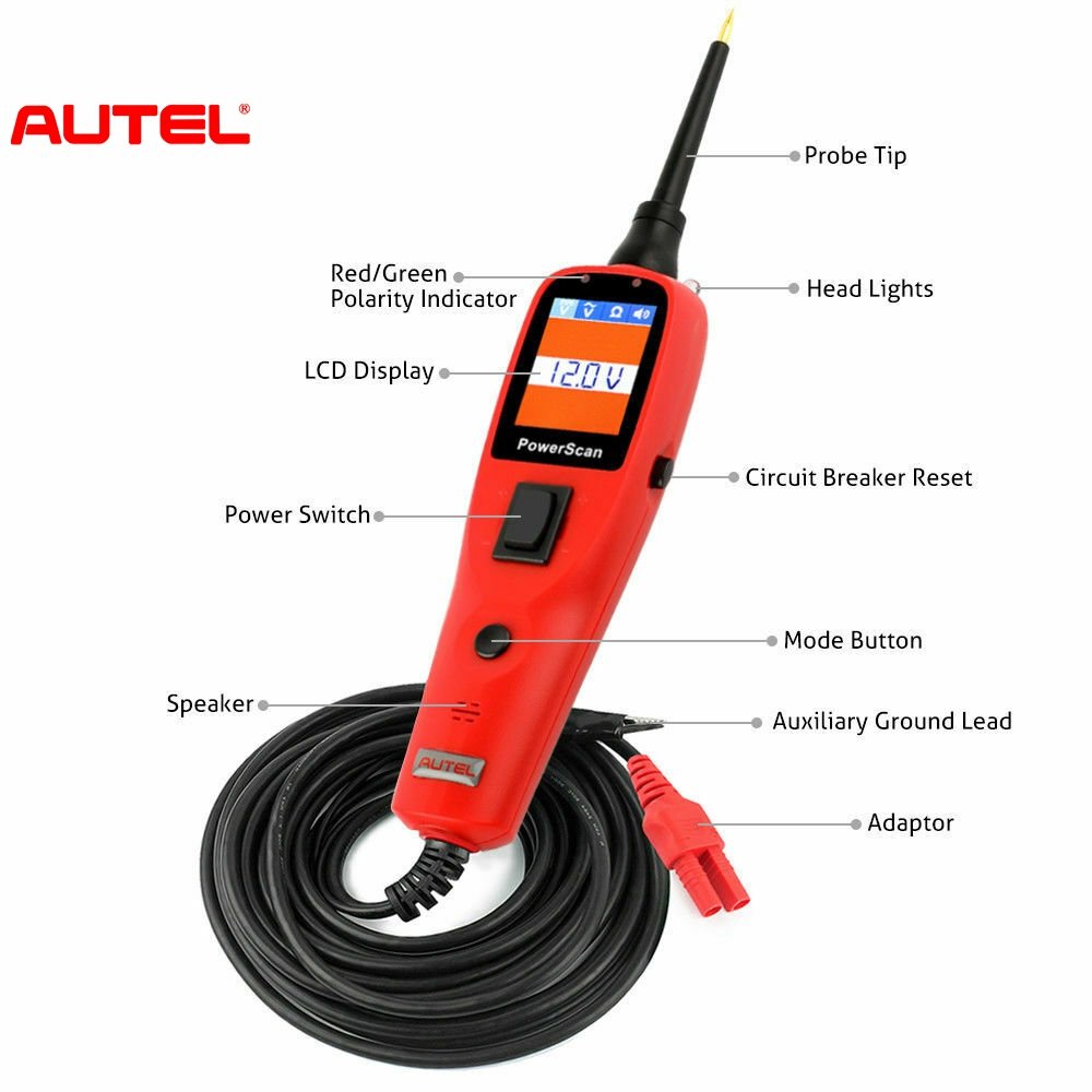 Autel PowerScan PS100 Electrical System Diagnostic Tools OBD2 Scanner Automotive Circuit Tester Original Autel PowerScan PS100