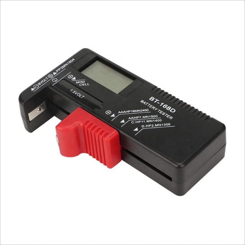 Universal Battery Tester BT-168D with LCD Display for AA/AAA/C/D/9V/1.5V Button Cell Batteries