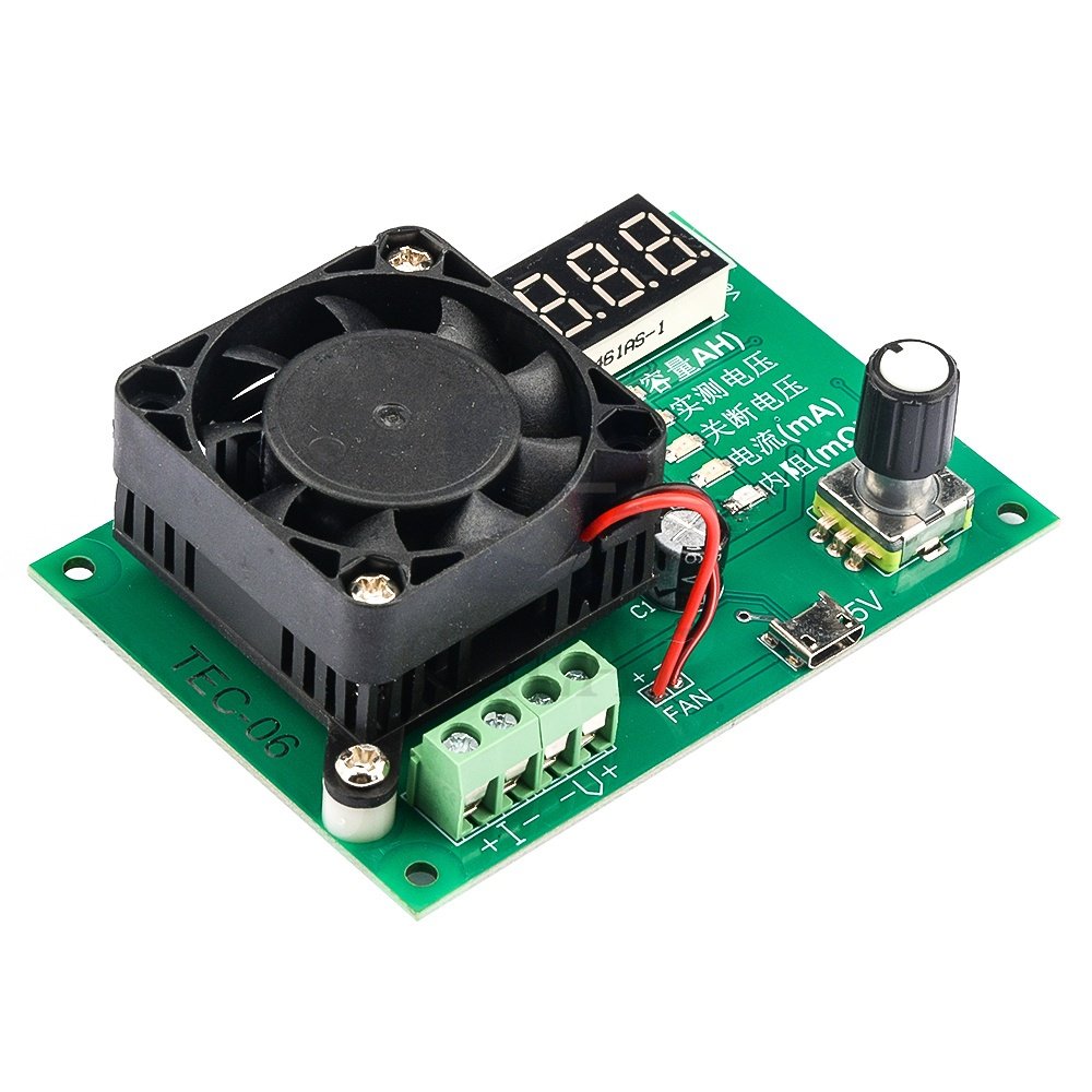 TEC-06 16W Electronic Load LED Display Battery Capacity Tester with Fan DAC Loop Control for Power Supply Battery Single Version