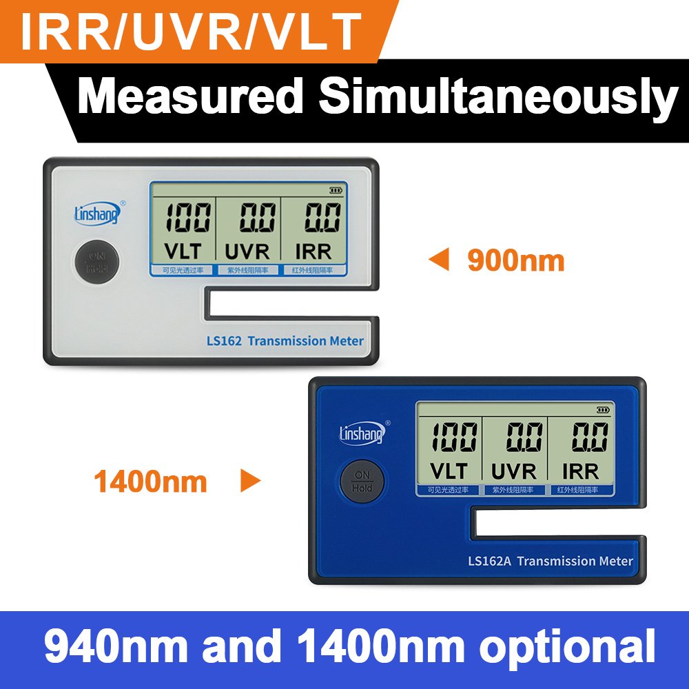 Custom LS162 LS162A 1400nm 940nm IR UV VLT Portable Transmission Meter Car Window Film Tester Tint Meter