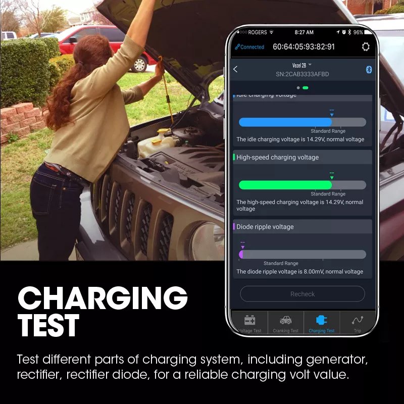 2023 Customizable BM6 Healthy Car Battery Monitor 12V Analysis and Monitoring Equipment with Bluetooth and OBD2 Combination