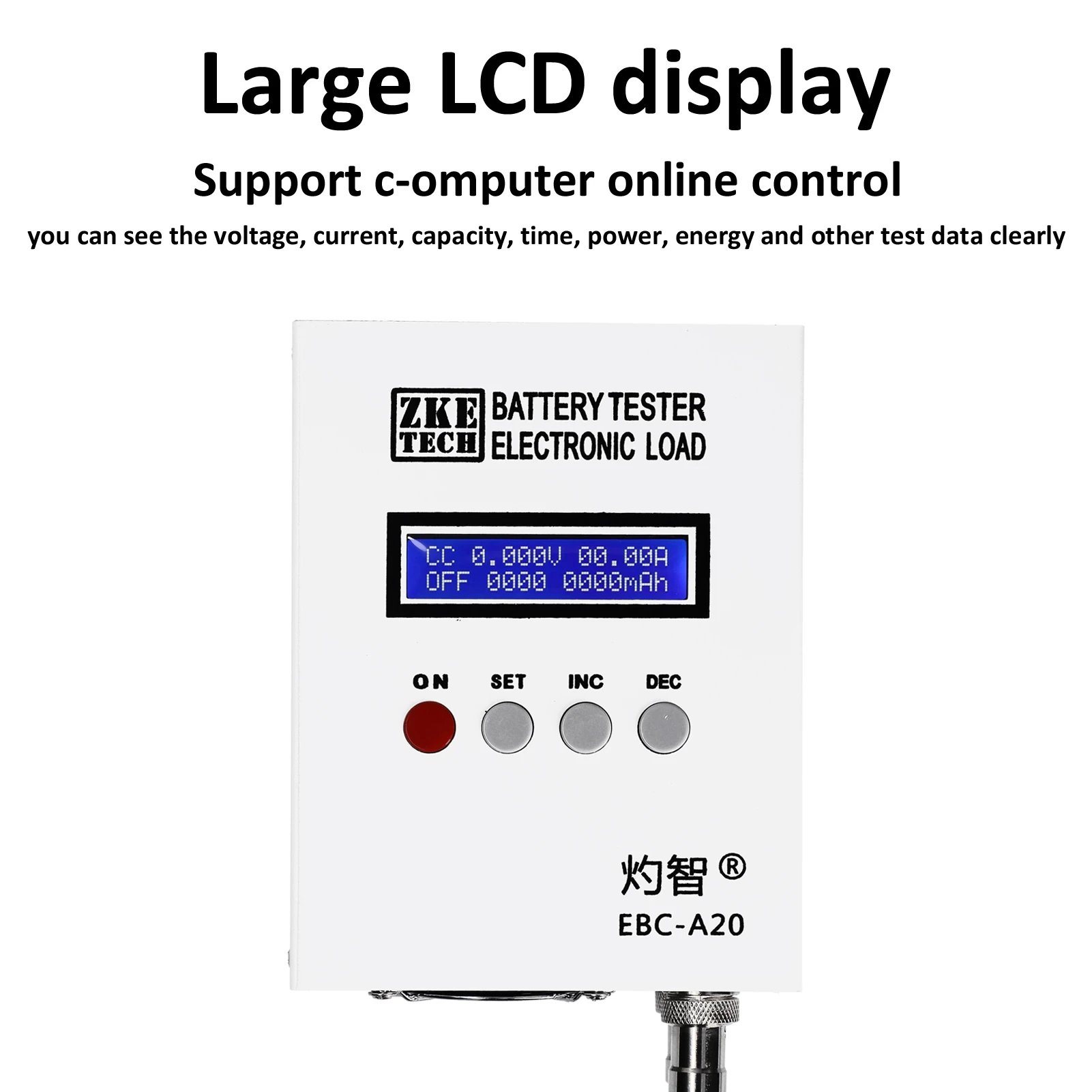 Bestsellers Zketech EBC-A20 Portable Battery Tester Li-ion Batteries Capacity Analyzer Cell Performance Testing Tool