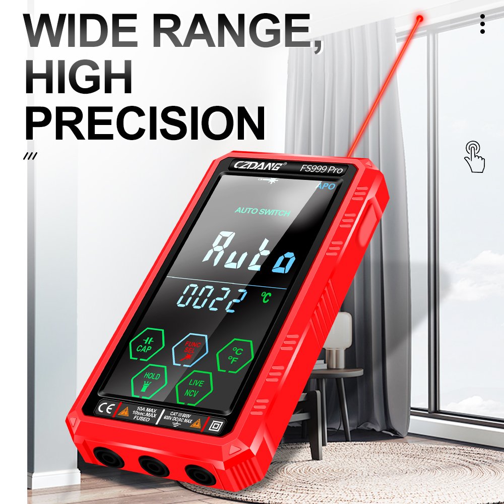 5.0" Colorful Full Touchscreen Displaying Auto-ranging 6000 Counts Smart Digital Multimeter Multi Tester Rechargeable