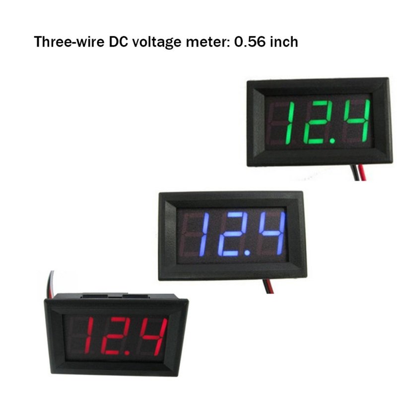 0.56 inch DC 0-30V Mini Digital Voltage Test Voltmeter Battery Tester for Auto Car Motorcycle Modified cars Red Blue Green