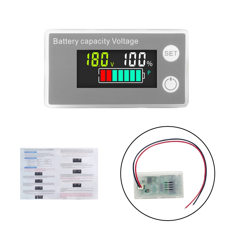 6133A DC8-100V Battery Capacity Indicator LCD Electricity Meter Lead-acid Lithium LiFe PO4 Voltage Tester for Car Motorcycle