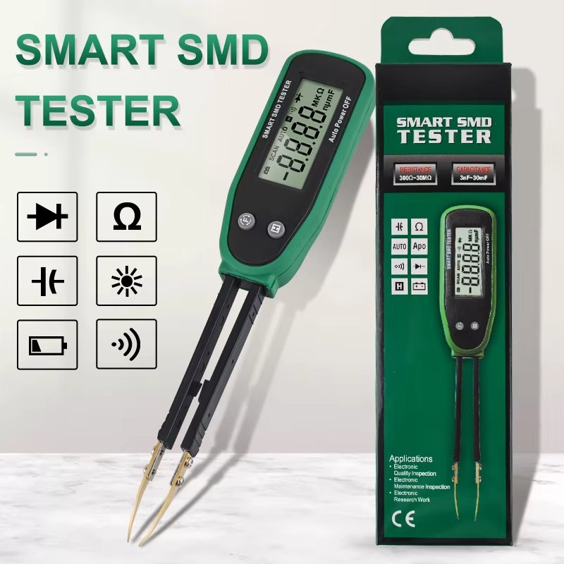 Digital Multimeter Smart SMD Tester with Auto Range LCD Display for Capacitance Resistance Diode Battery Testing