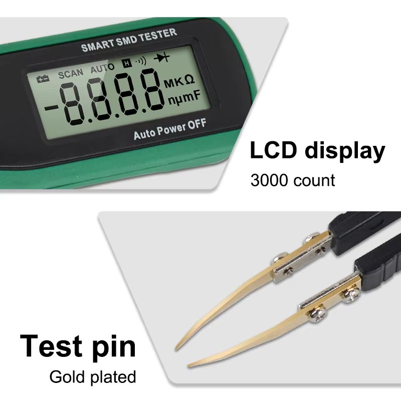 Digital Multimeter Smart SMD Tester with Auto Range LCD Display for Capacitance Resistance Diode Battery Testing