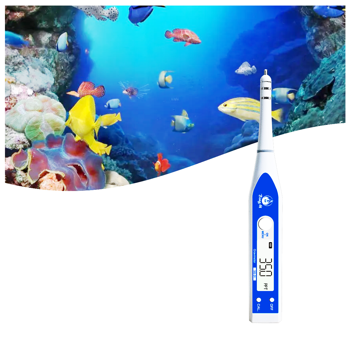 Digital Salinity Tester for Salt Water Waterproof Aquarium Salinity Meter with ATC Seawater Hydrometer