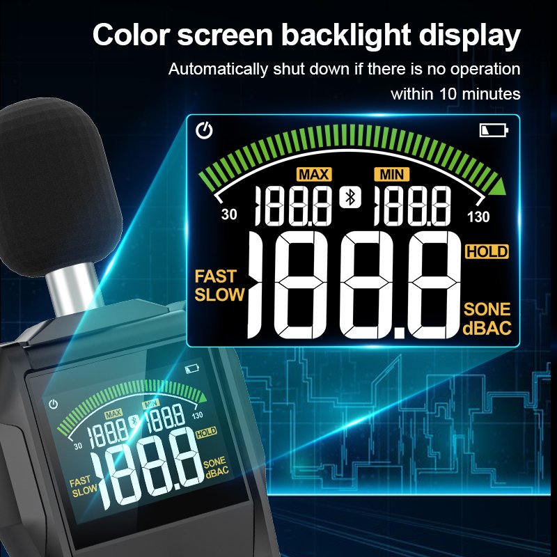 Professional Digital Sound Meter 30-130dB Intelligent Digital Sound Level Meter Volume Sensor Handheld Digital Noise Tester