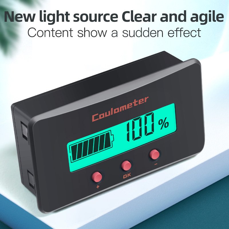 PZEM-033 8-120V 100A Car Voltmeter Lead Acid Battery Discharge Voltage Capacity Indicator Battery Monitor Tester Coulombmeter