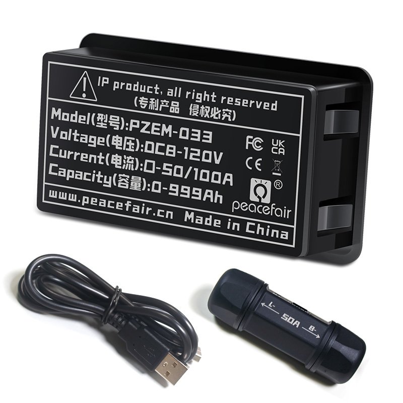 PZEM-033 8-120V 100A Car Voltmeter Lead Acid Battery Discharge Voltage Capacity Indicator Battery Monitor Tester Coulombmeter