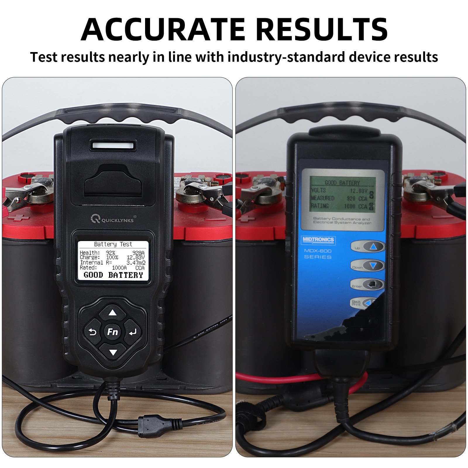 Professional Battery tester Battery CCA test analysis SOC SOH VOL internal resistance health state Quicklynks BA2000