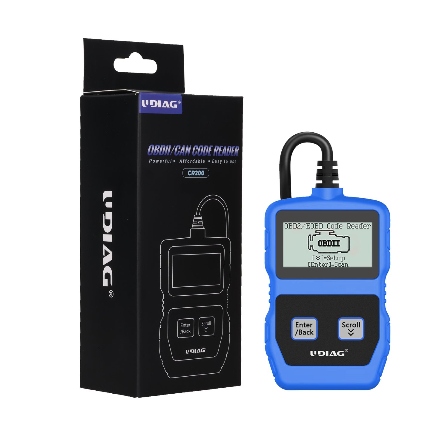 UDIAG OBDII Auto Code Reader Car Scanner ABS Plastic Diagnostic Scan Tool for Check Engine Light English Car Analyzer