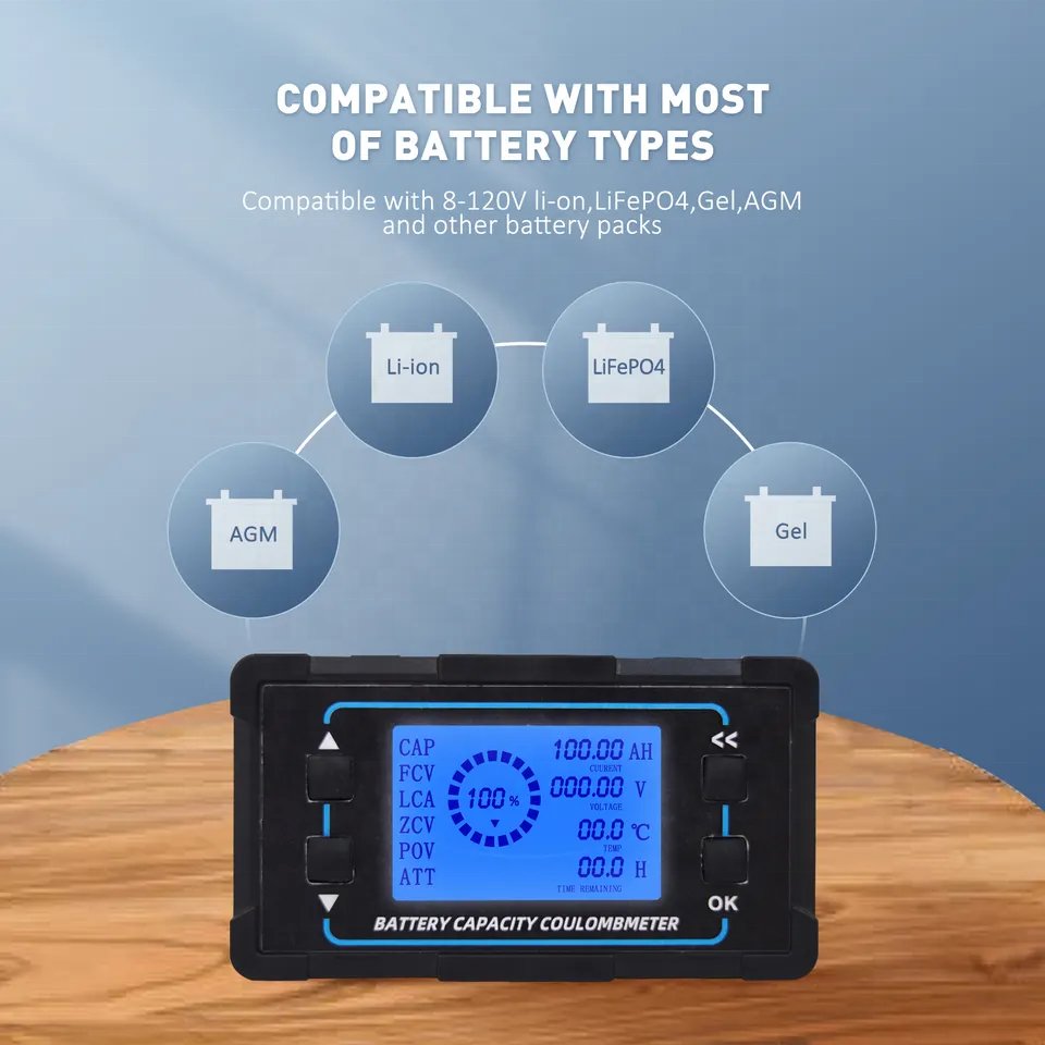 8-120V 500A Battery Capacity Coulomemeter Hot Sale in Battery Monitor Battery Tester with Shunt