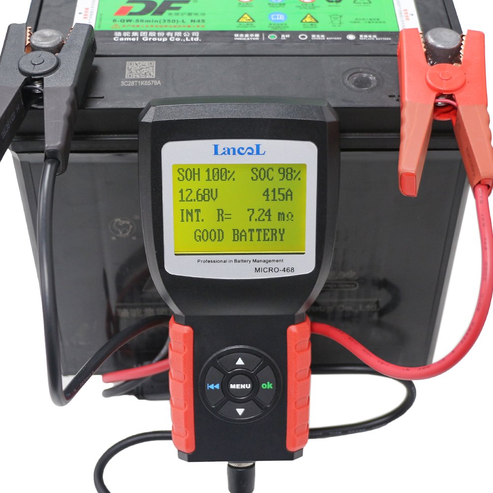 12V 24V Digital Battery Conductivity Tester 30Ah to 200Ah Display Battery Capacity, Voltage, Resistance and Life Time