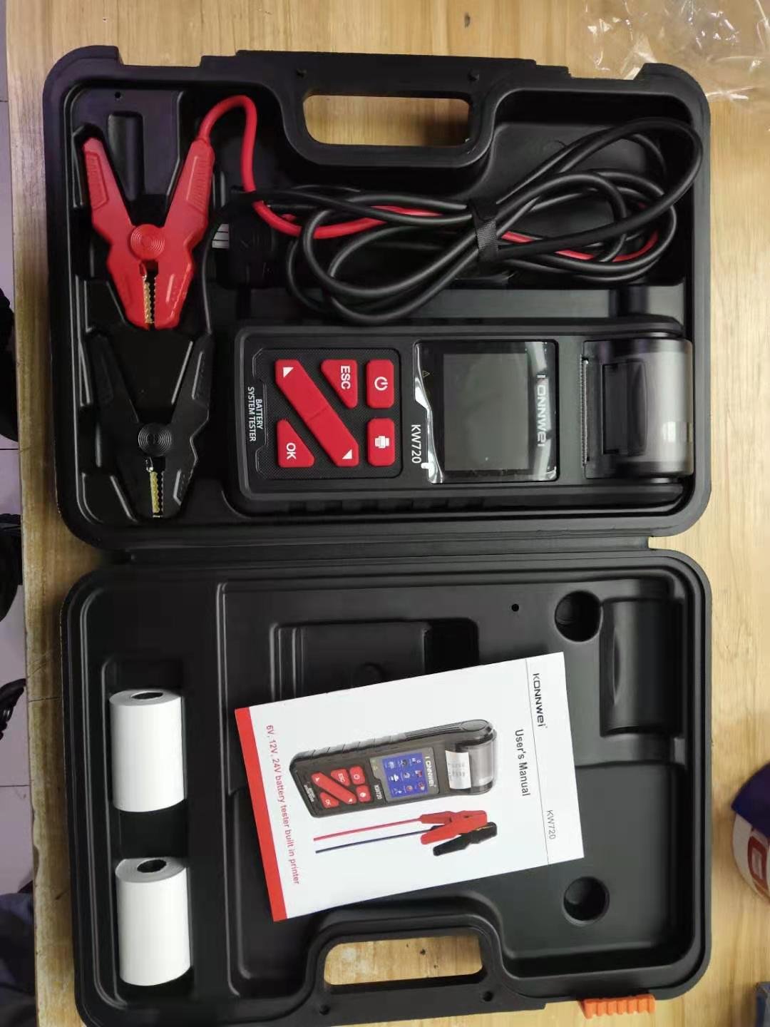 Automotive tools 12V 24V KONNWEI kw720 battery Capacity tester 10-2000CCA car battery tester with printer for cars, motor, truck