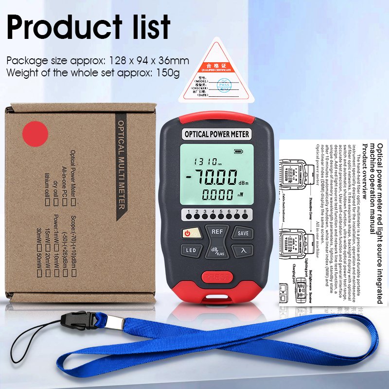 COMPTYCO AUA-D7 dry battery OPM three in one optical fiber tester - 70+~10dbm RJ45 network tester with LED Optical power meter