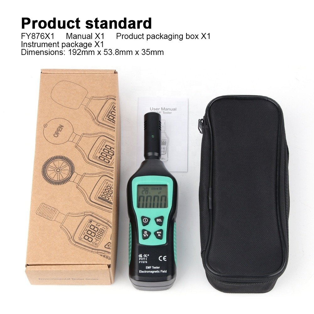 EMF Meter Digital LCD EMF Tester Inspections Hunting Equipment Electromagnetic Radiation/Temperature Detector 3-in-1