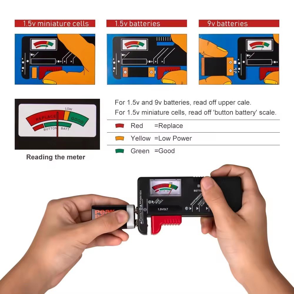 2024 hot BT168 Pointer Universal Digital Battery Capacity Tester LCD Display Checker Diagnostic For 9V 1.5V AA AAA Batteries
