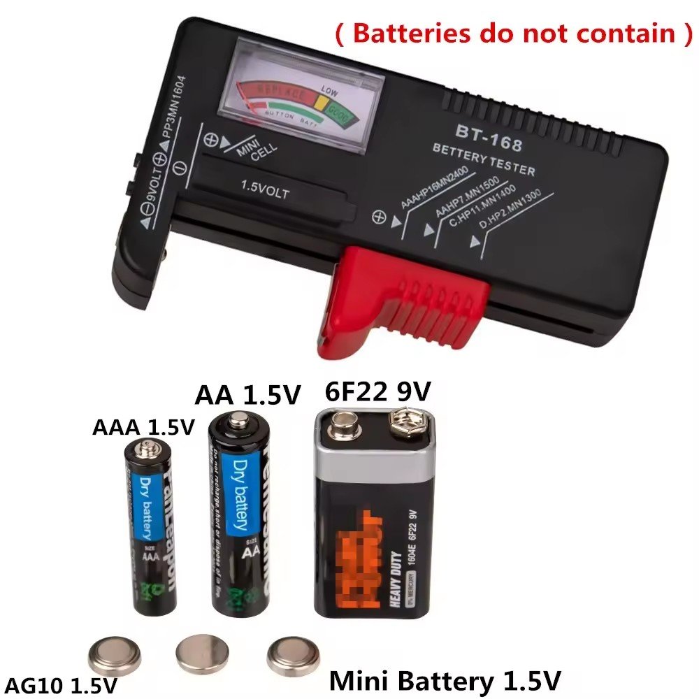 2024 hot BT168 Pointer Universal Digital Battery Capacity Tester LCD Display Checker Diagnostic For 9V 1.5V AA AAA Batteries