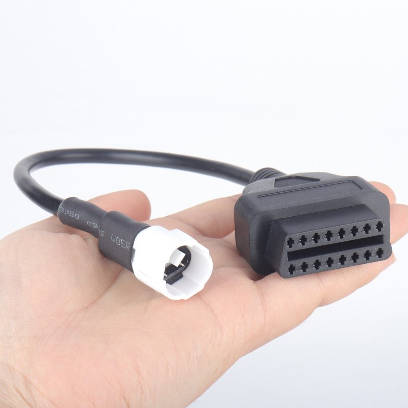 Best OBD Connector Male to Female 3pin 4pin for Yama 6pin to 16pin OBD 2 Extension Cable Motorcycle Diagnostic Too