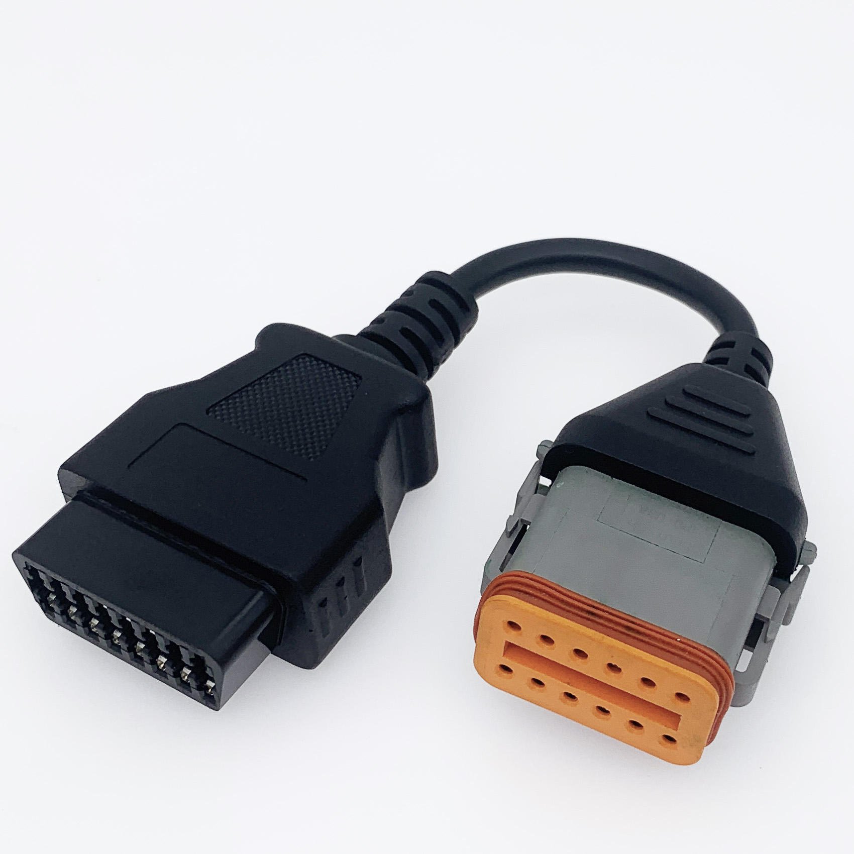 OBD2 OBD 16 16Pin to OBD1 12Pin 12 Pin Connector Adapter Diagnosis Test Wire Harness Diagnostic Tool Cable For Cummins Komatsu