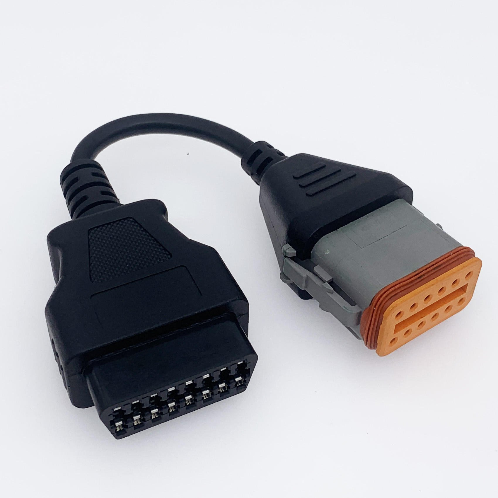 OBD2 OBD 16 16Pin to OBD1 12Pin 12 Pin Connector Adapter Diagnosis Test Wire Harness Diagnostic Tool Cable For Cummins Komatsu